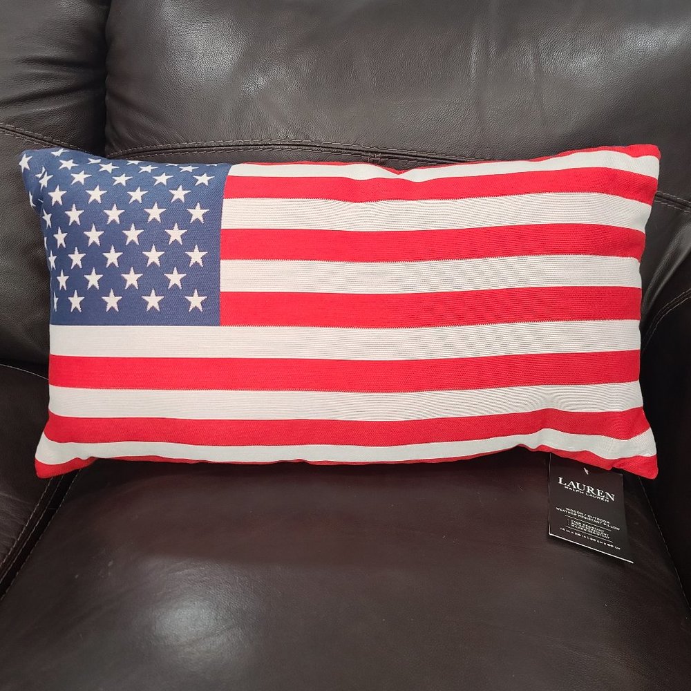 RALPH LAUREN American Flag Pillow Indoor / Outdoor
